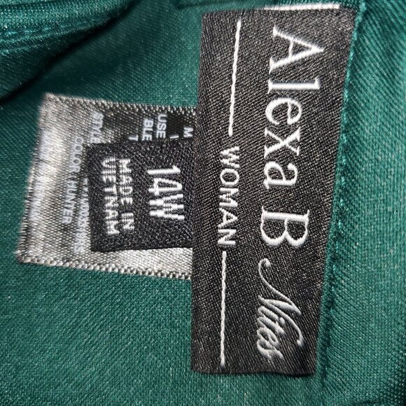 Alexa B Nites Hunter Emerald Green formal floor length Maxi slit Dress - Picture 6 of 7